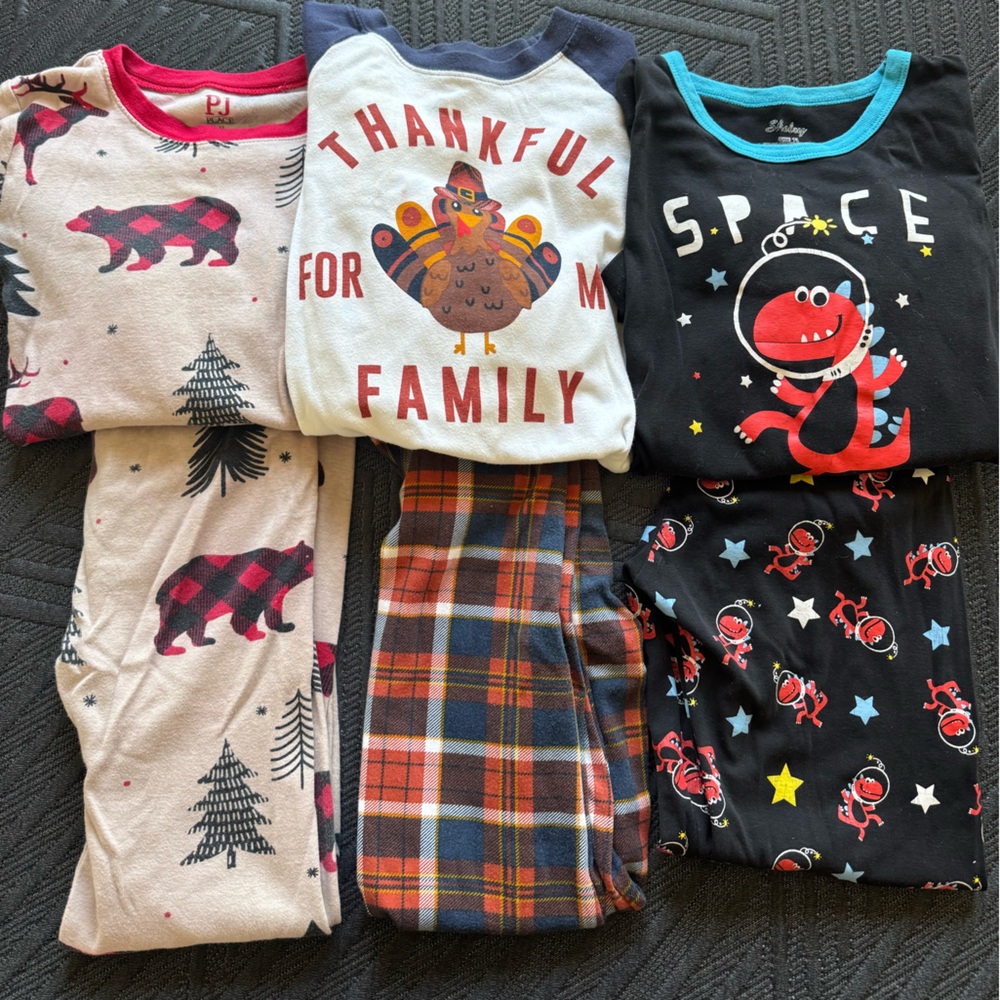 Boys 10/12 Kids Pajamas Set - Fun Prints